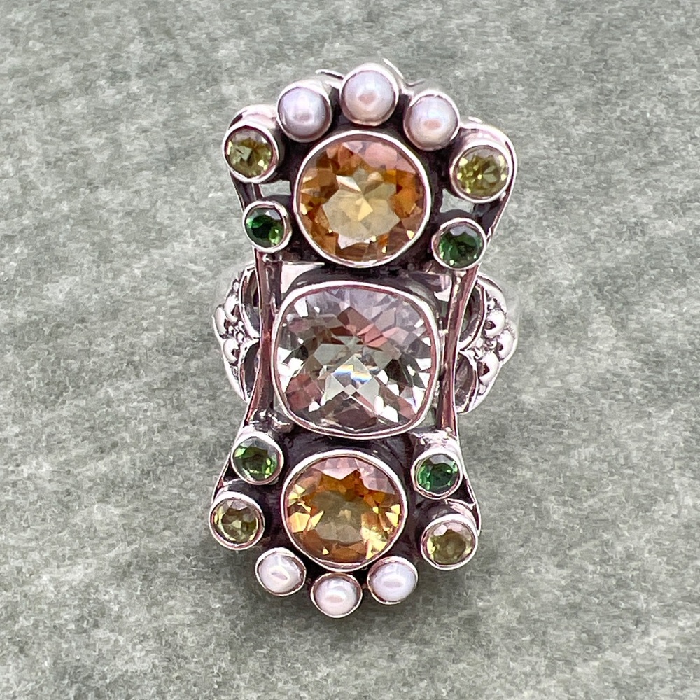 🌟NICKY BUTLER One Of A Kind 925 Sterling Silver Prasiolite Citrine Ring …